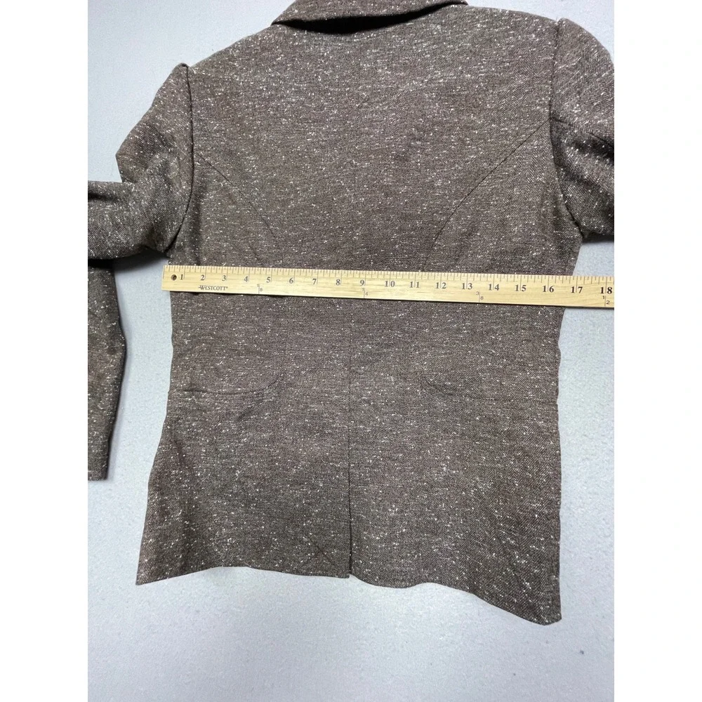 Sharagano Blazer Polyester Viscose Spandex Brown Speckled S Womens